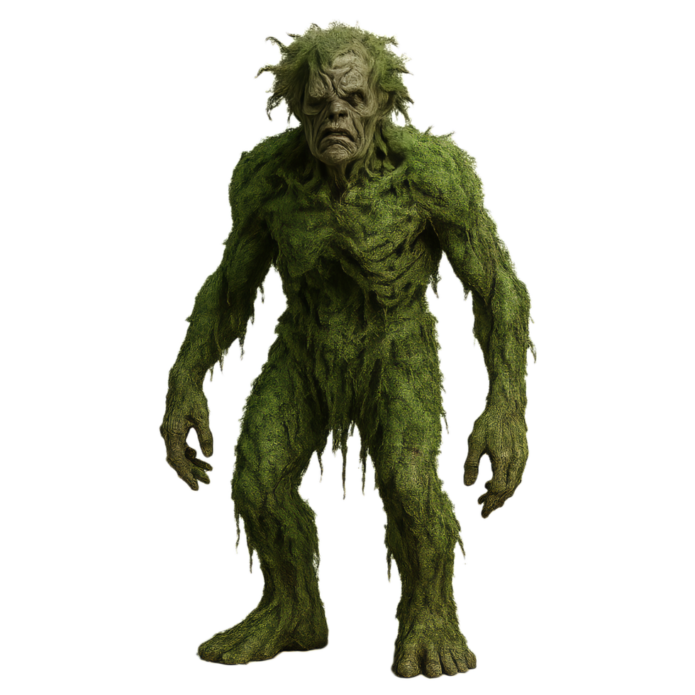 Mystical Forest Creature with Lush Green Mossy Textures png