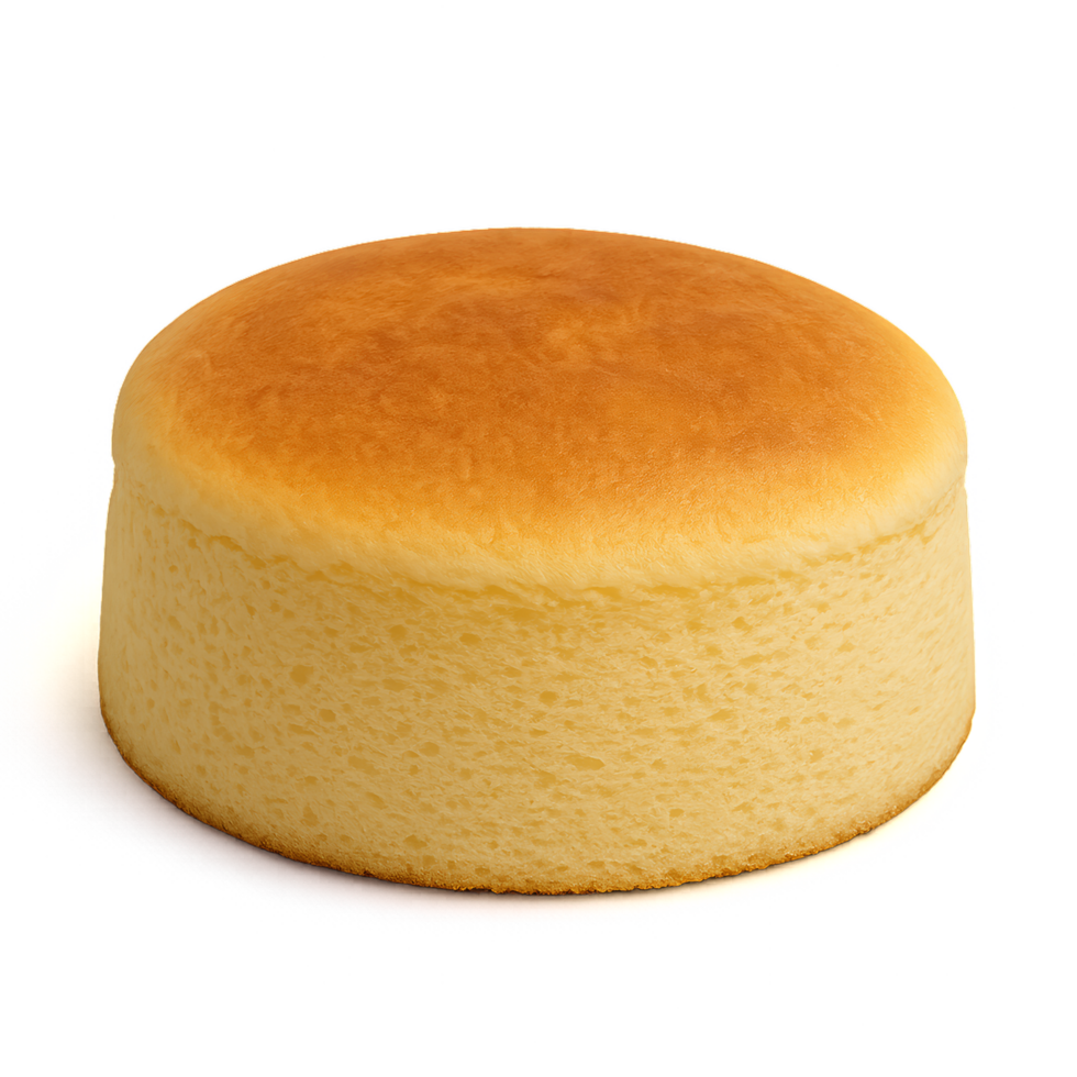 Soft and Fluffy Japanese Cheesecake on White Background png