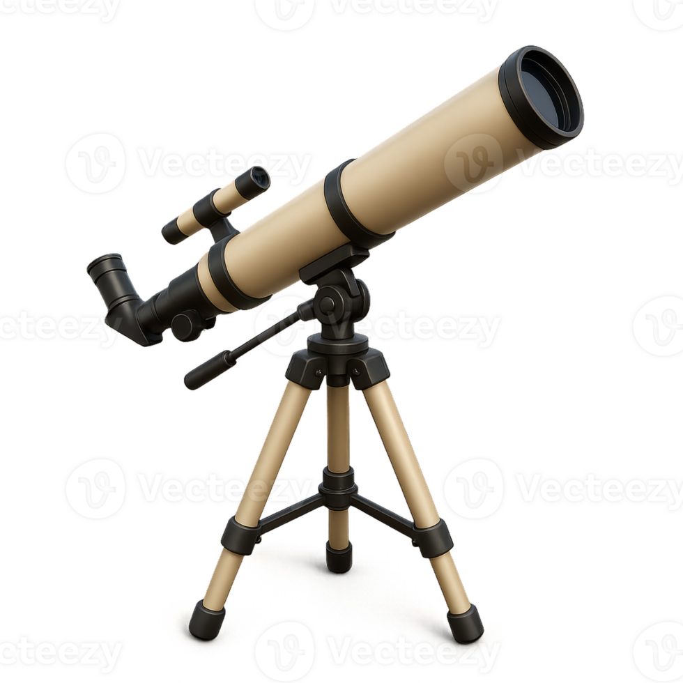 Simple 3D Telescope on Tripod for Astronomical Observations png