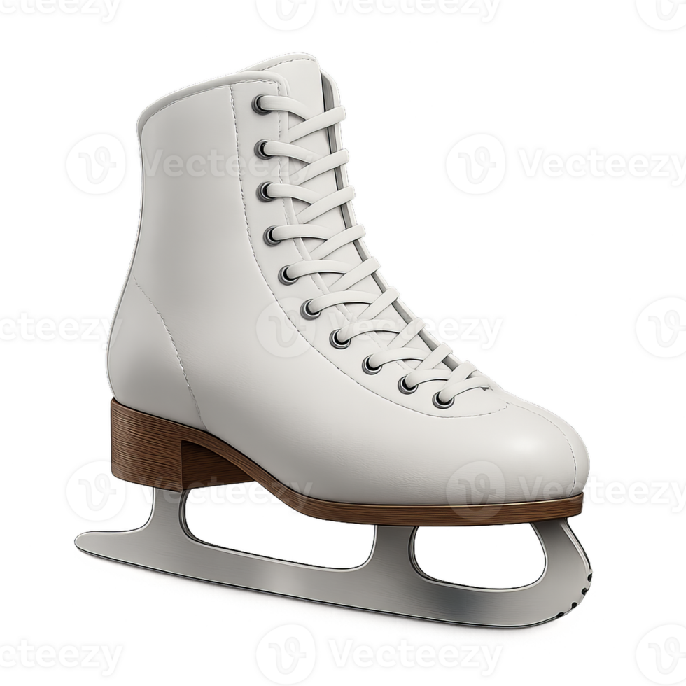 Realistic White Ice Skate Boot on Elegant Background for Stock Use png