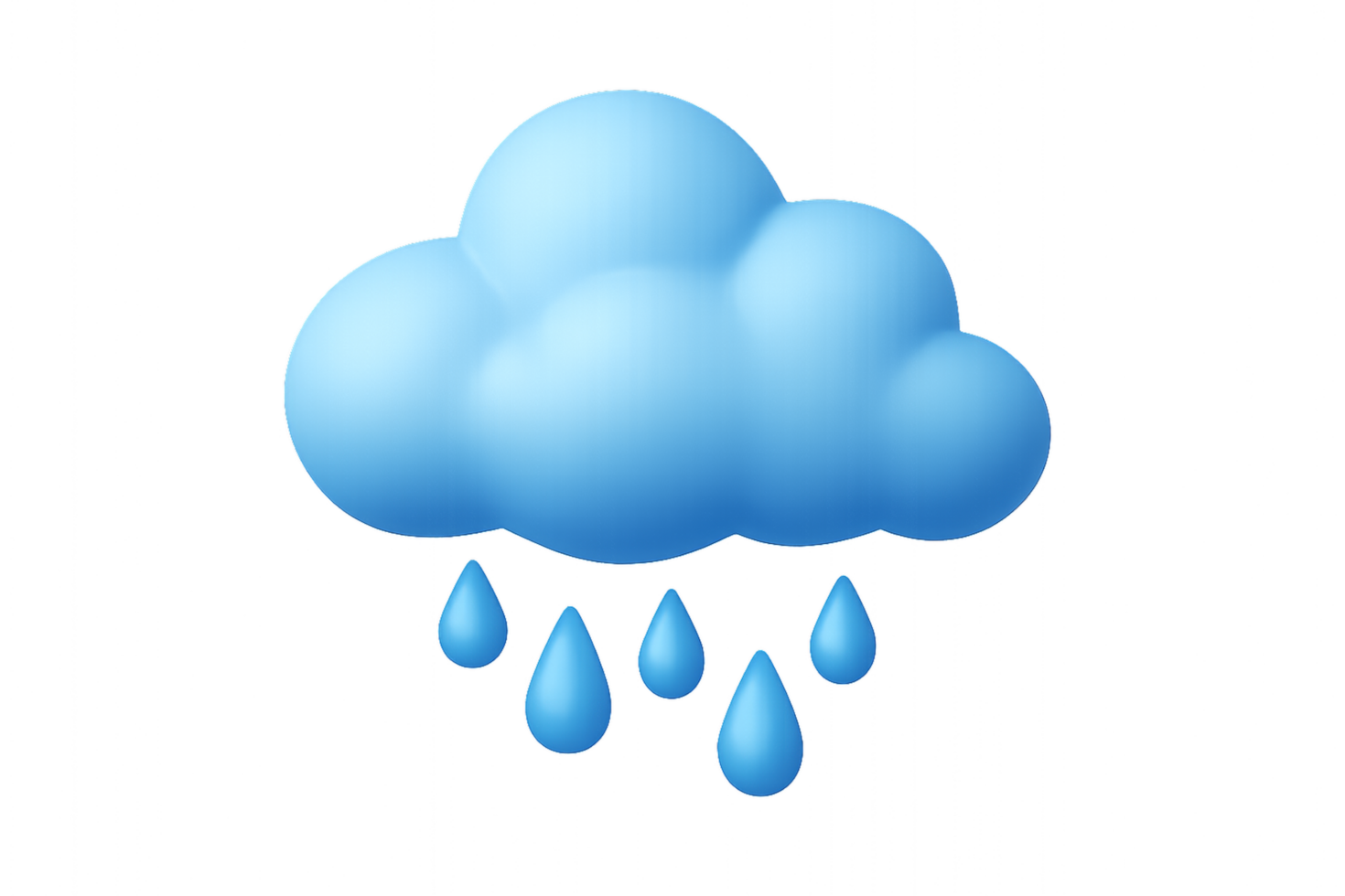 Cartoon Cloud with Rain Drops - Simple and Playful Design png