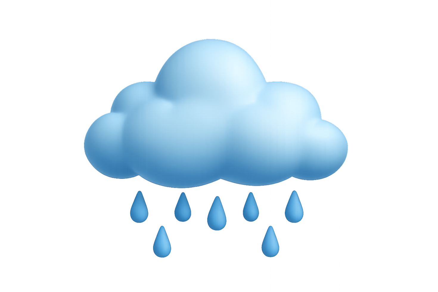 Cartoon Cloud with Rain Illustration in Simple Style png
