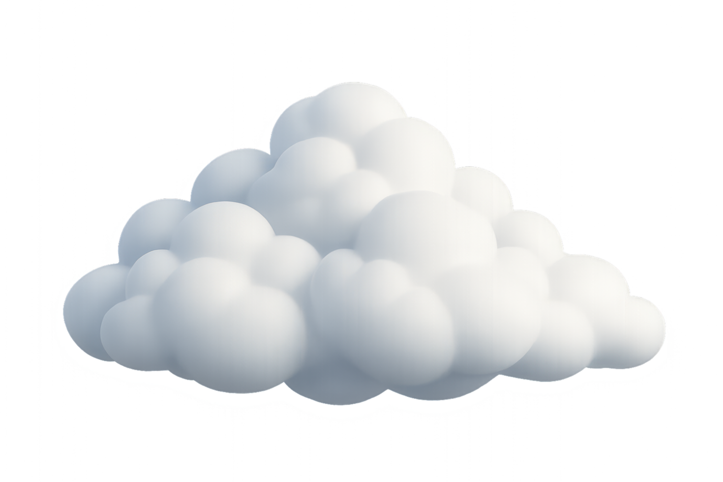 Layered 3D Cloud Cluster with Soft Simple Composition png