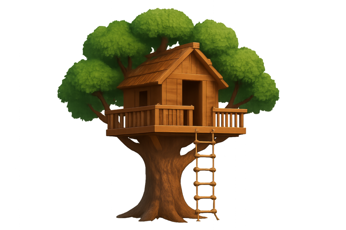 Simple 3D Treehouse Design for Kids and Imaginative Play png