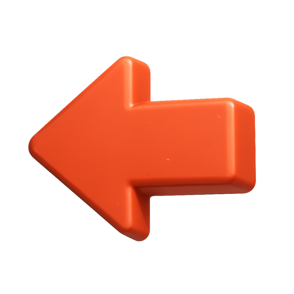 Blocky 3D Arrow Design for Simple Graphic Composition Projects png