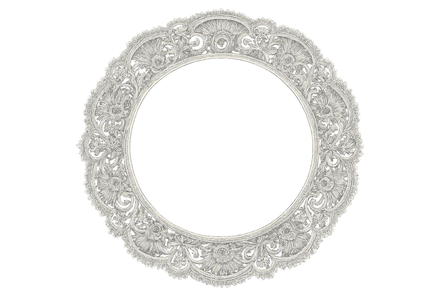 Intricate Lace Border Design for Elegant Frame or Decoration png