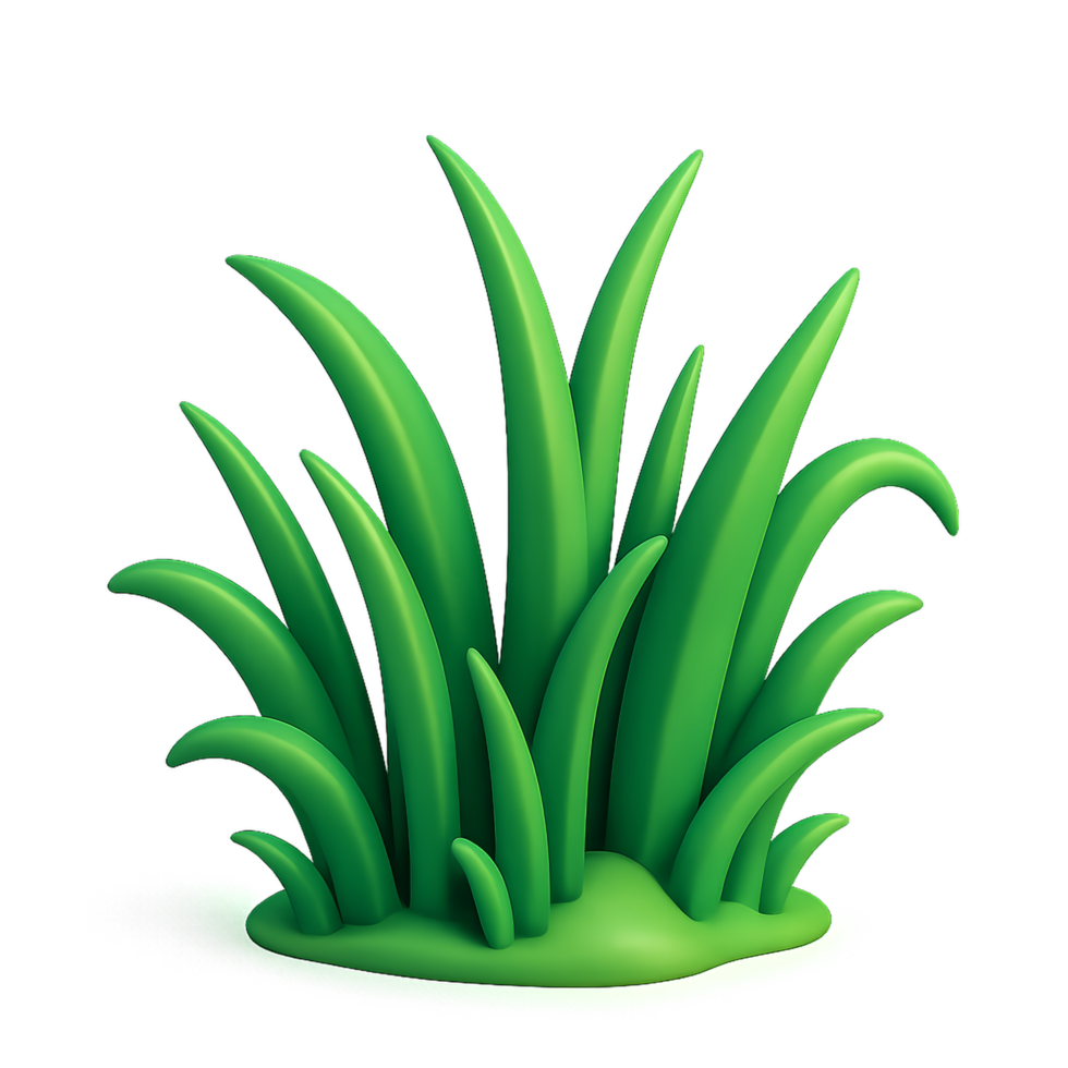 Vibrant Cartoon Style Grass Patch Ideal for Simple Design Projects png