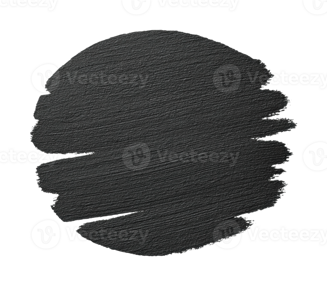 Textured black brush stroke in oval shape with sharp edges png