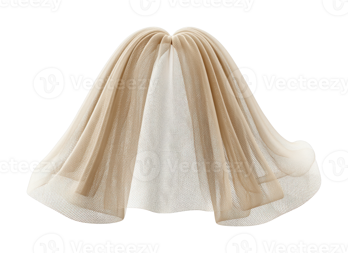 Flowing beige and white translucent fabric in mid-air png