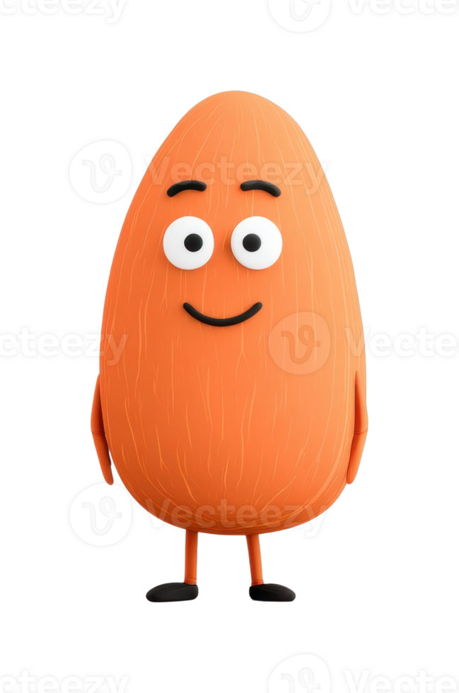 Smiling orange cartoon character with big eyes and black shoes png