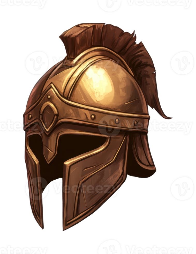 Ancient roman gladiator helmet with crested design png