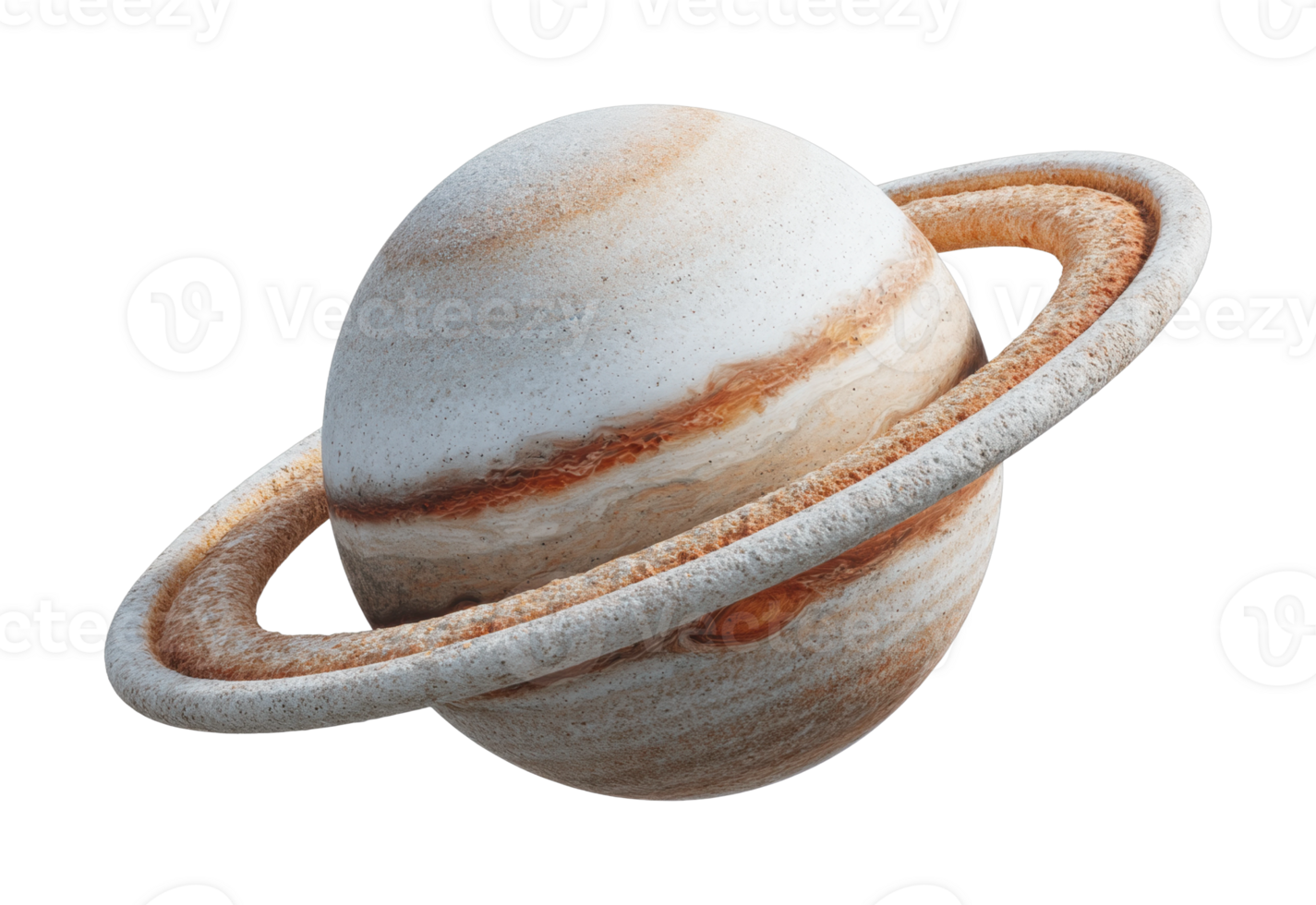Detailed view of the planet saturn with its iconic rings png