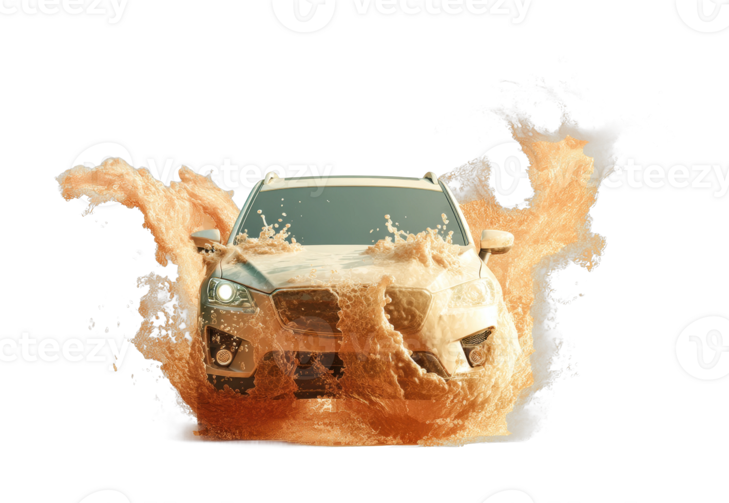 Suv driving through splashes of mud png