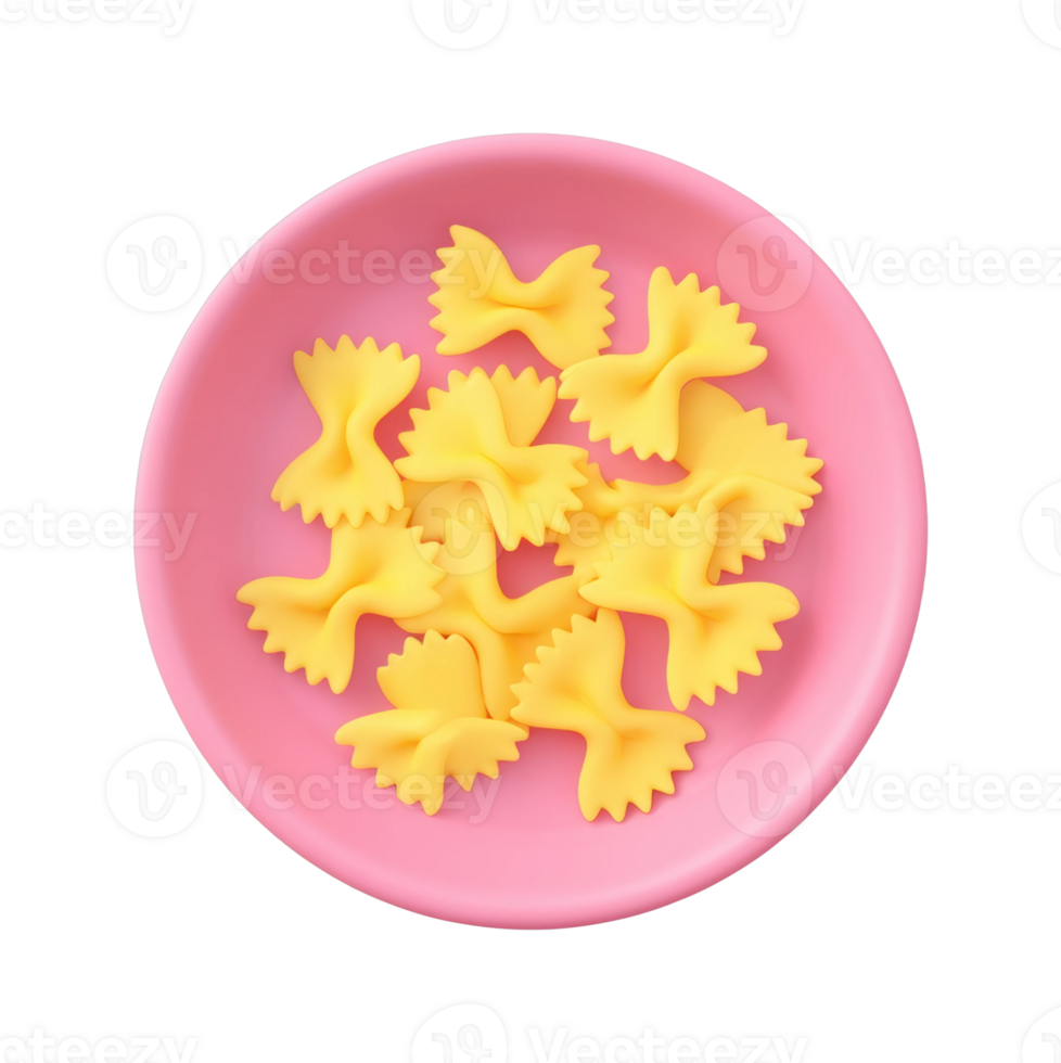 Farine pasta in pink plate presentation png