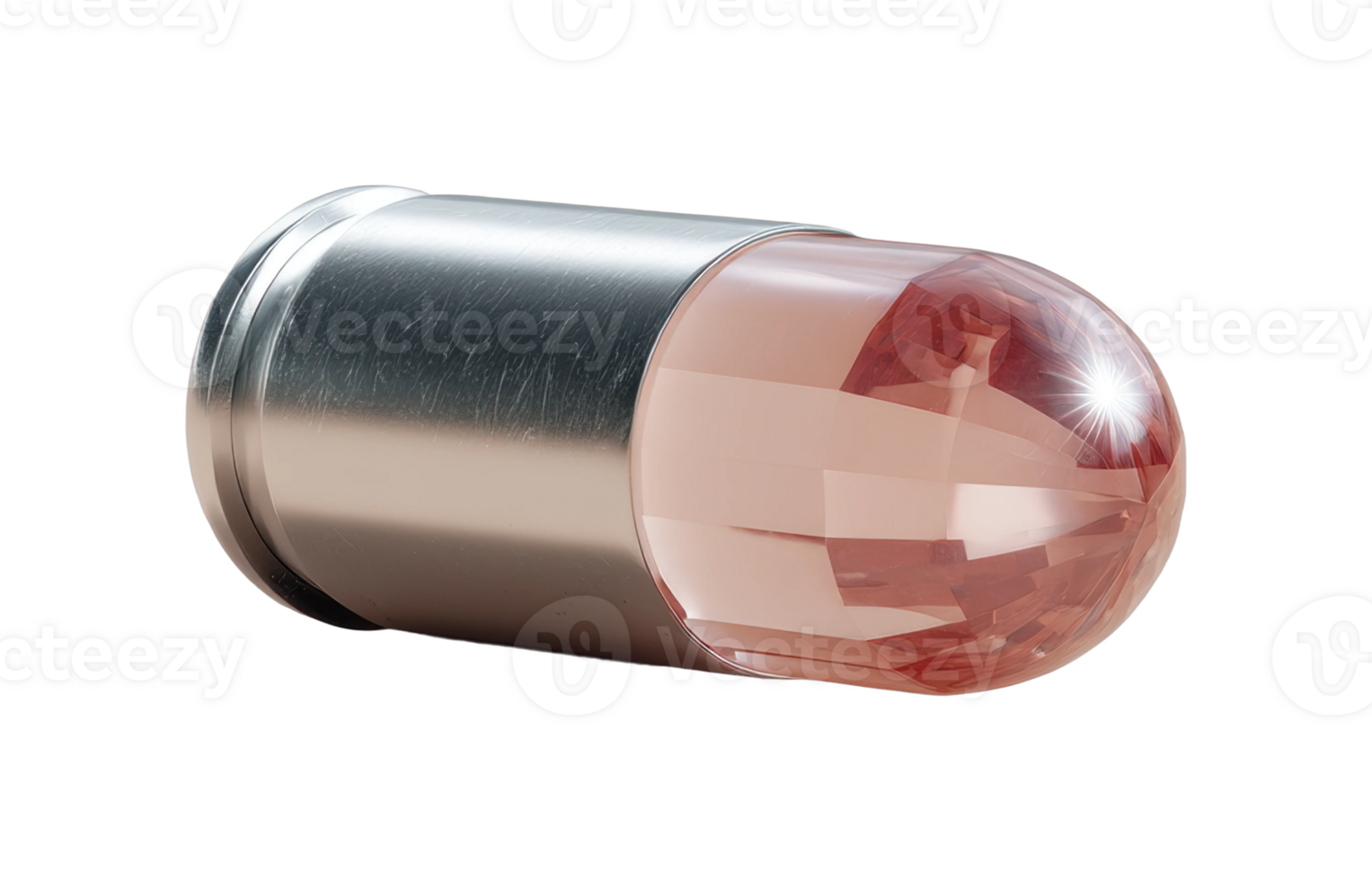 Metallic and gemstone capsule with faceted gem top png