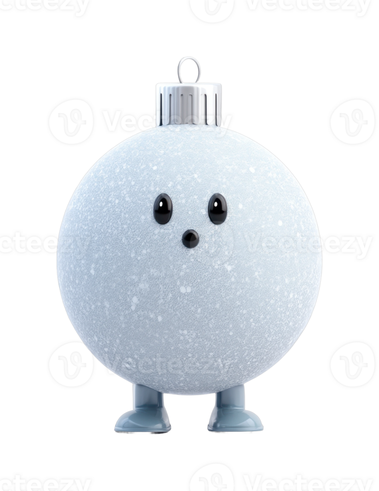 Cute cartoon christmas ornament character with feet and face png