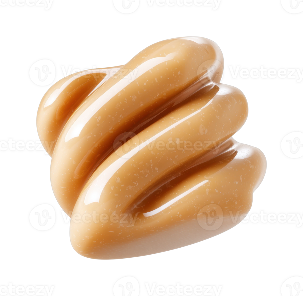 Smooth caramel-shaped abstract blob with glossy texture png