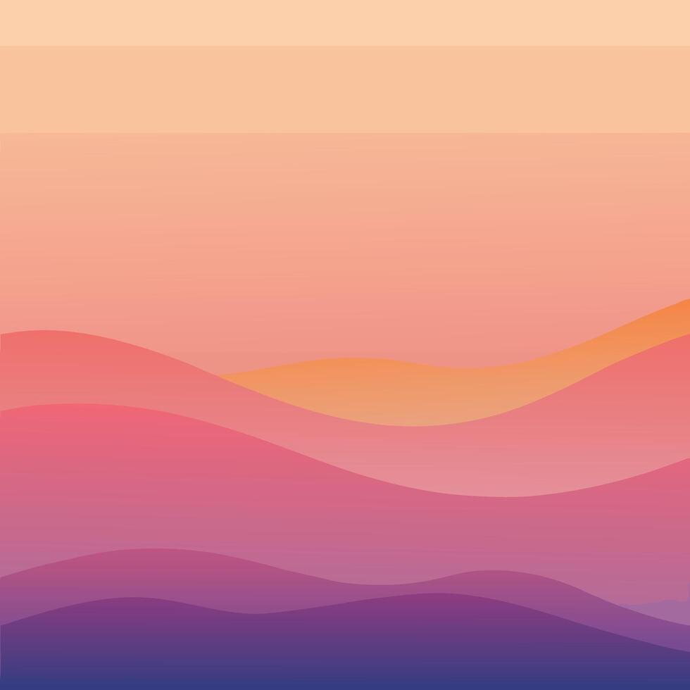 Serene Sunset Landscape Abstract Pink, Orange, and Purple Hills at Peaceful Dusk - Professional digital artwork with vibrant colors and detailed composition vector