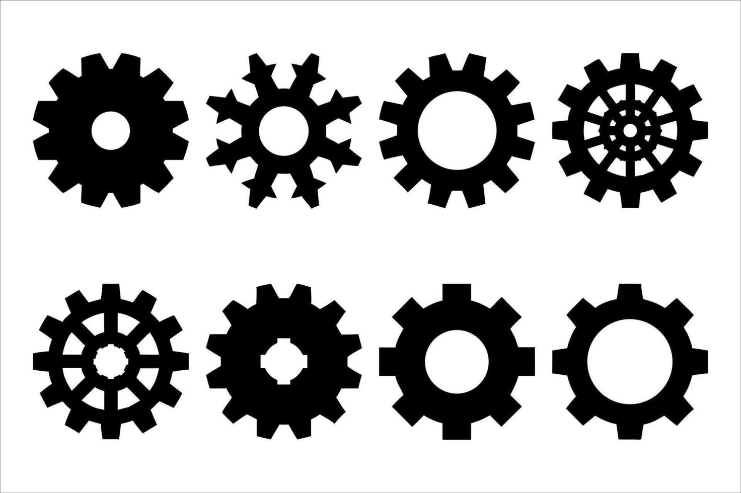 Diverse Gear Collection A Variety of Sprockets and Cogs Illustrating Mechanical Components and Engineering Elements for Industrial Applications and Technical Designs vector