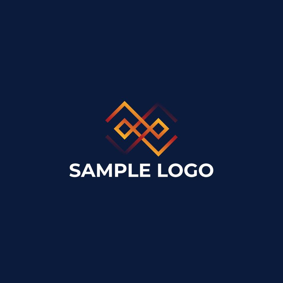 Colorful Geometric Lineart Logo. Abstract Shape. Isolated Design vector