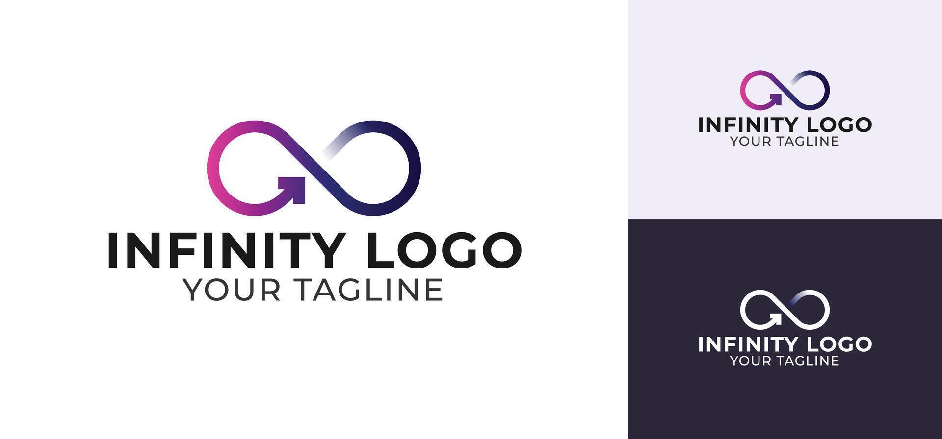 Infinity Arrow Logo Icon. Go Symbol. Isolated Design Element vector