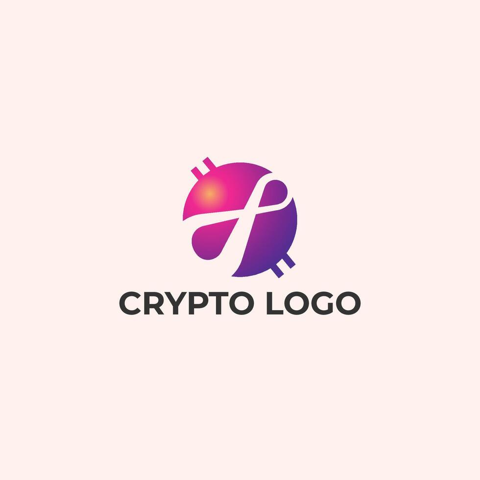 Colorful Violet Infinity Logo. Tech Crypto Symbol. vector