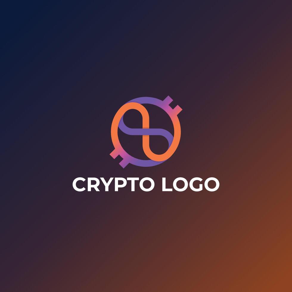 Colorful Violet Infinity Logo. Tech Crypto Symbol Isolated. vector