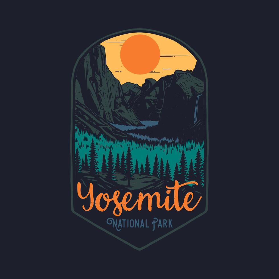 Yosemite National Park Retro Badge vector
