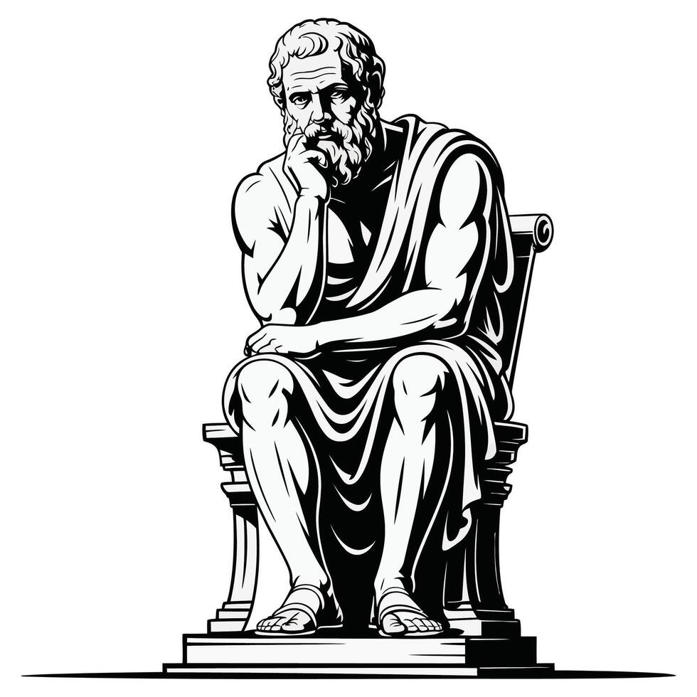 An illustration of the ancient greek philosopher, socrates vector