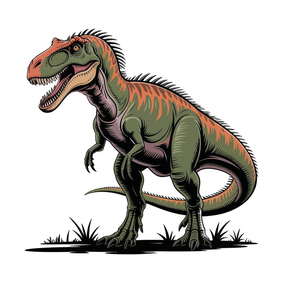 Tyrannosaurus rex dinosaur illustration vector