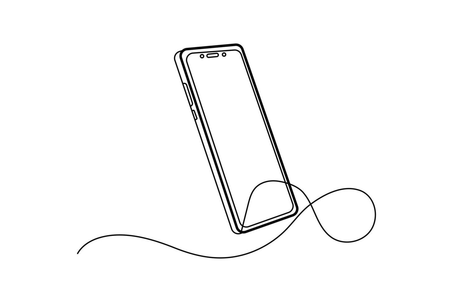 Smart phone icon with elegant line style for app communication and technology concept vector