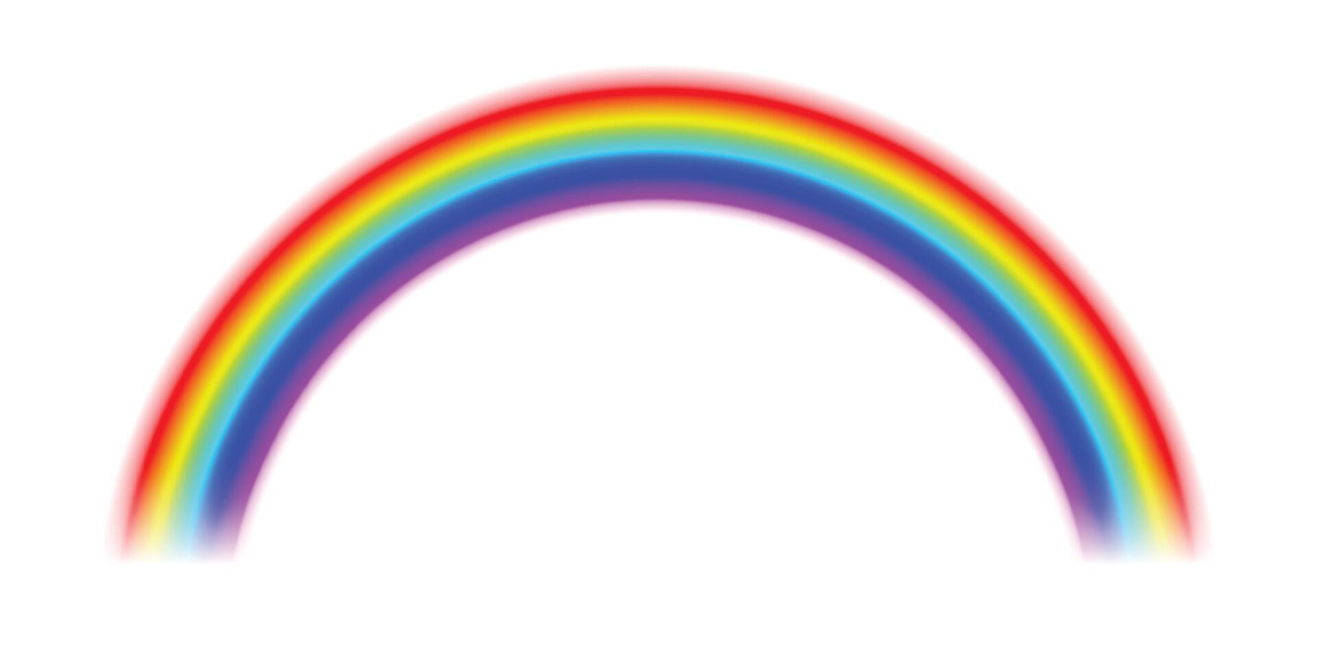 Realistic curve rainbow spectrum abstract element illustration transparent bright wave red blue yellow green orange color in sky background showing fantasy magic light effect vector