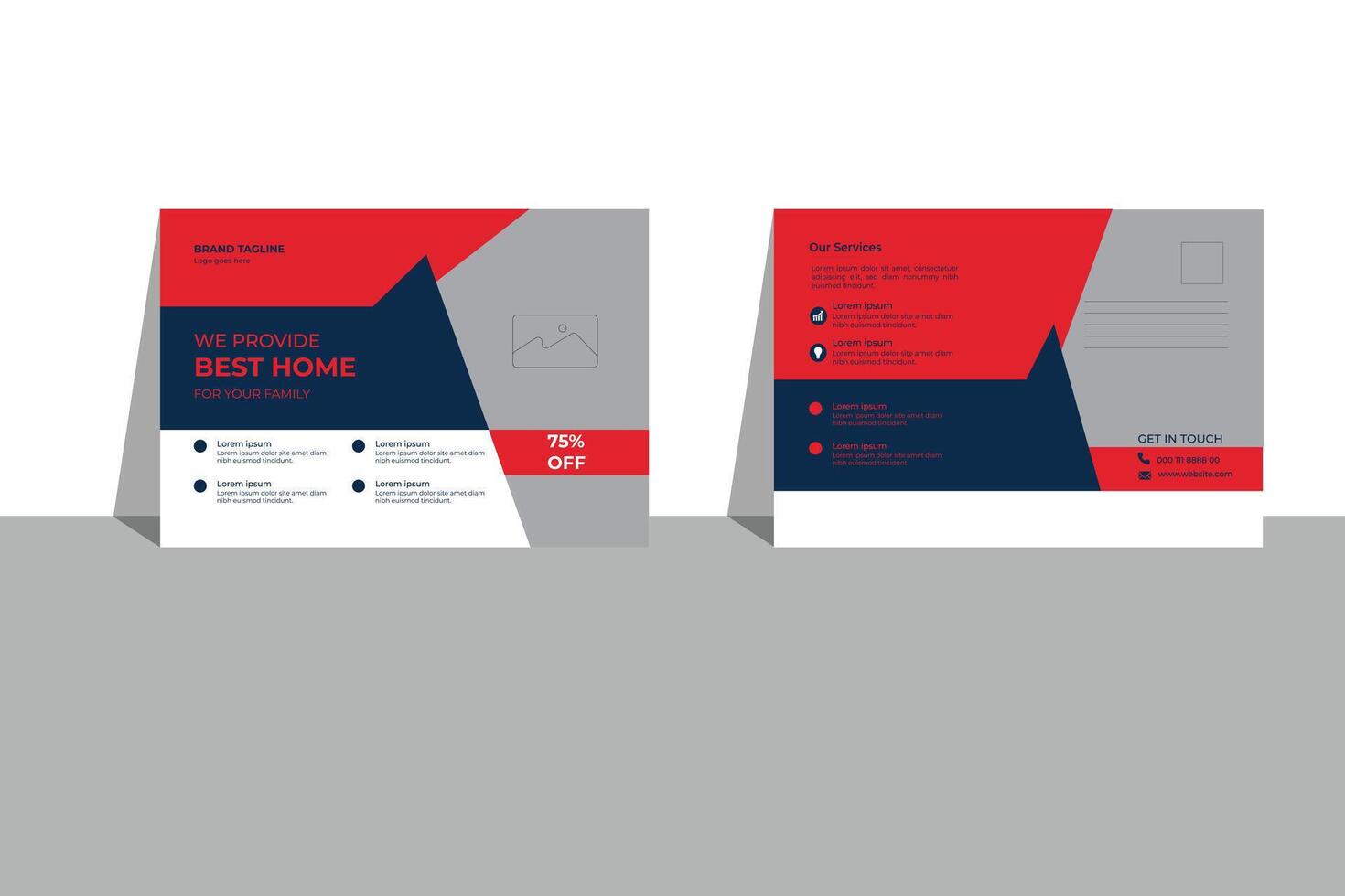 Business postcard design template vector