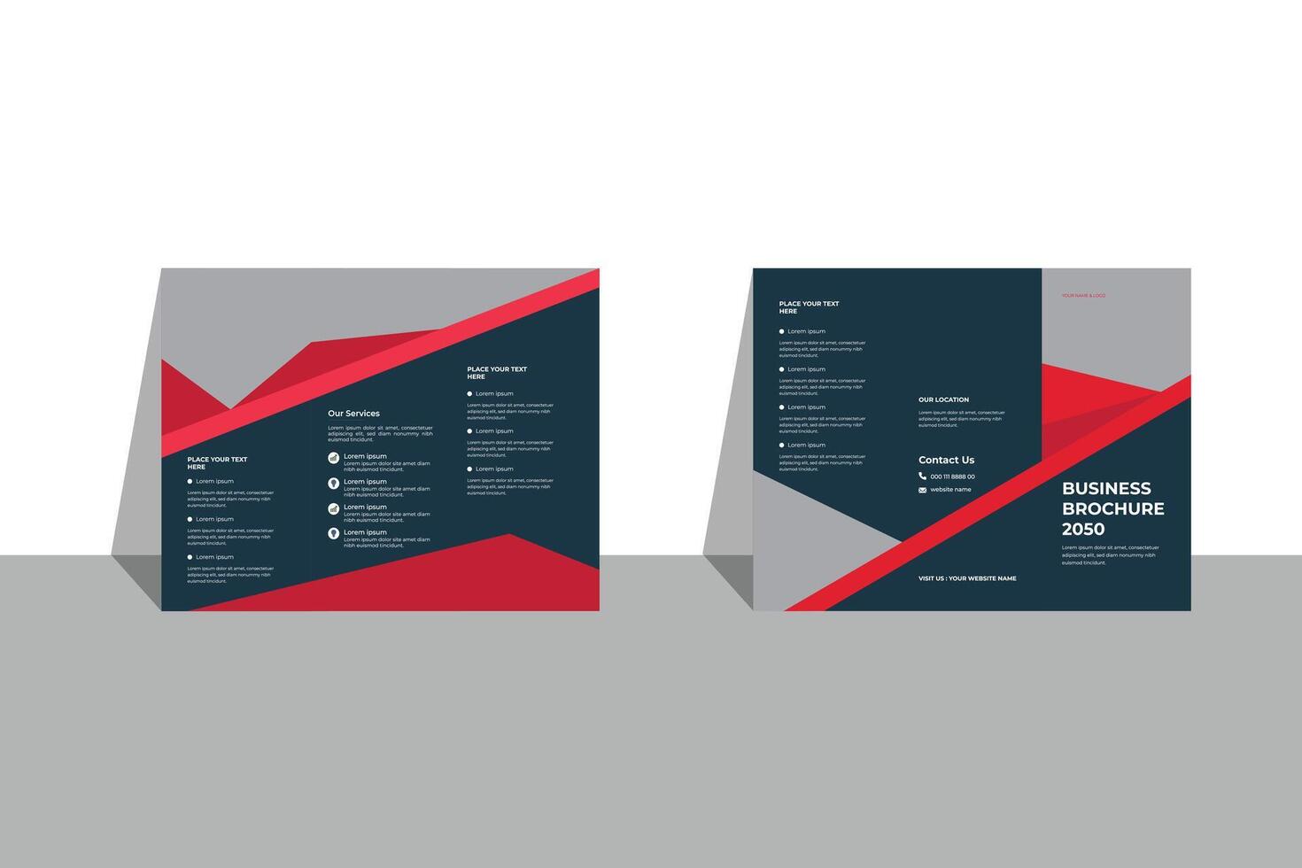 Trifold brochure design vector