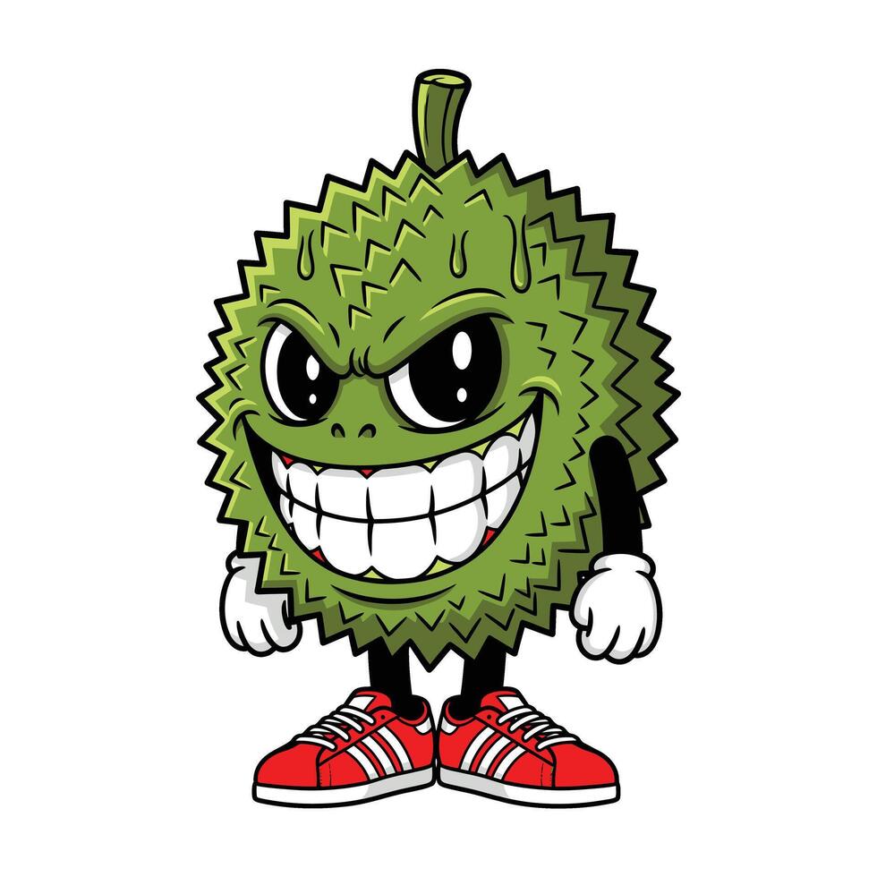 A cartoon character of a durian fruit vector
