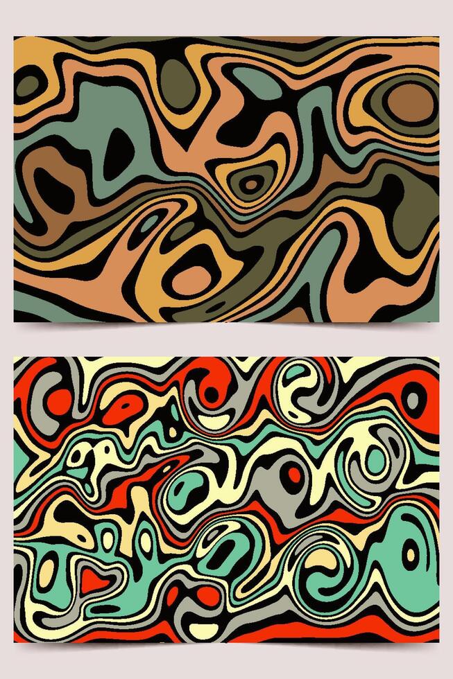 unique liquid retro color abstract background vector