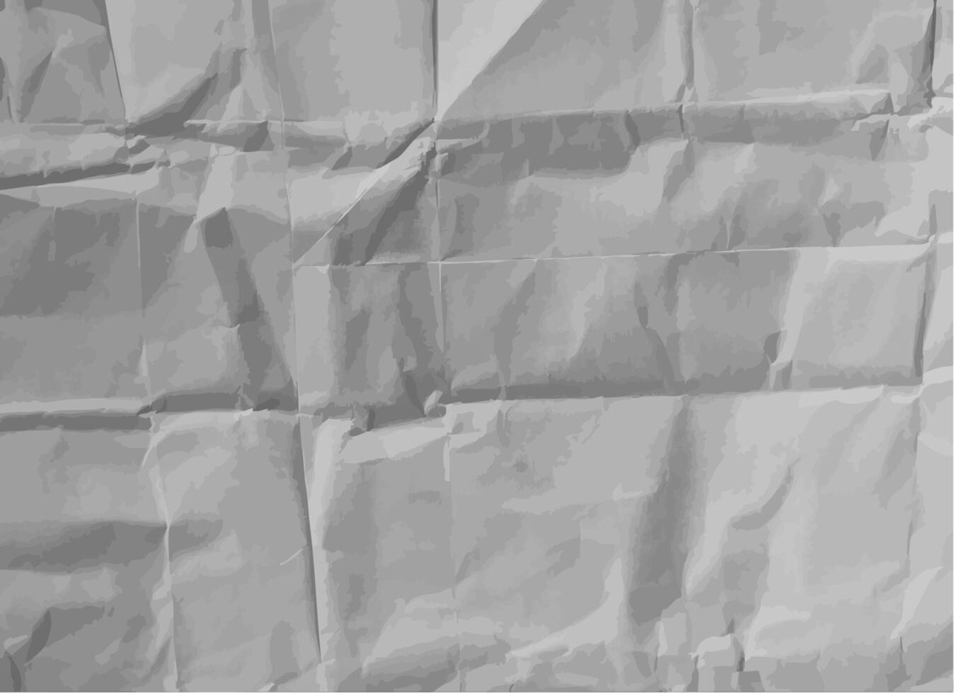 Gray Crumpled Paper Texture With Folds And Creases. Wrinkled Sheet Background Template For Collage, Scrapbooking, Poster, Print, Wallpaper And Banner Design. vector