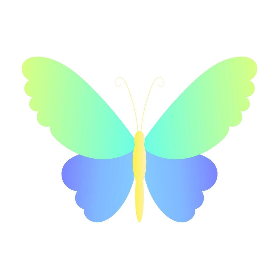 Gradient Butterfly Illustration with Bright Colorful Wings vector