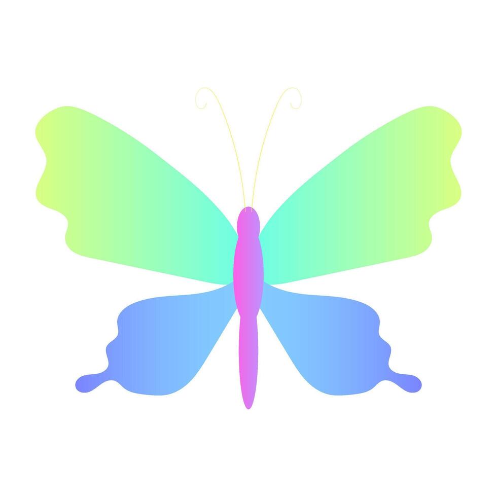 Gradient Colored Abstract Butterfly Illustration on White vector