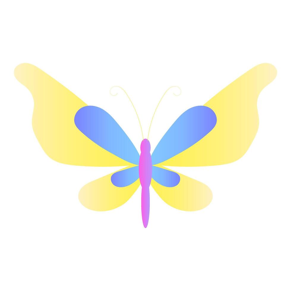 Colorful Gradient Illustration of a Butterfly vector