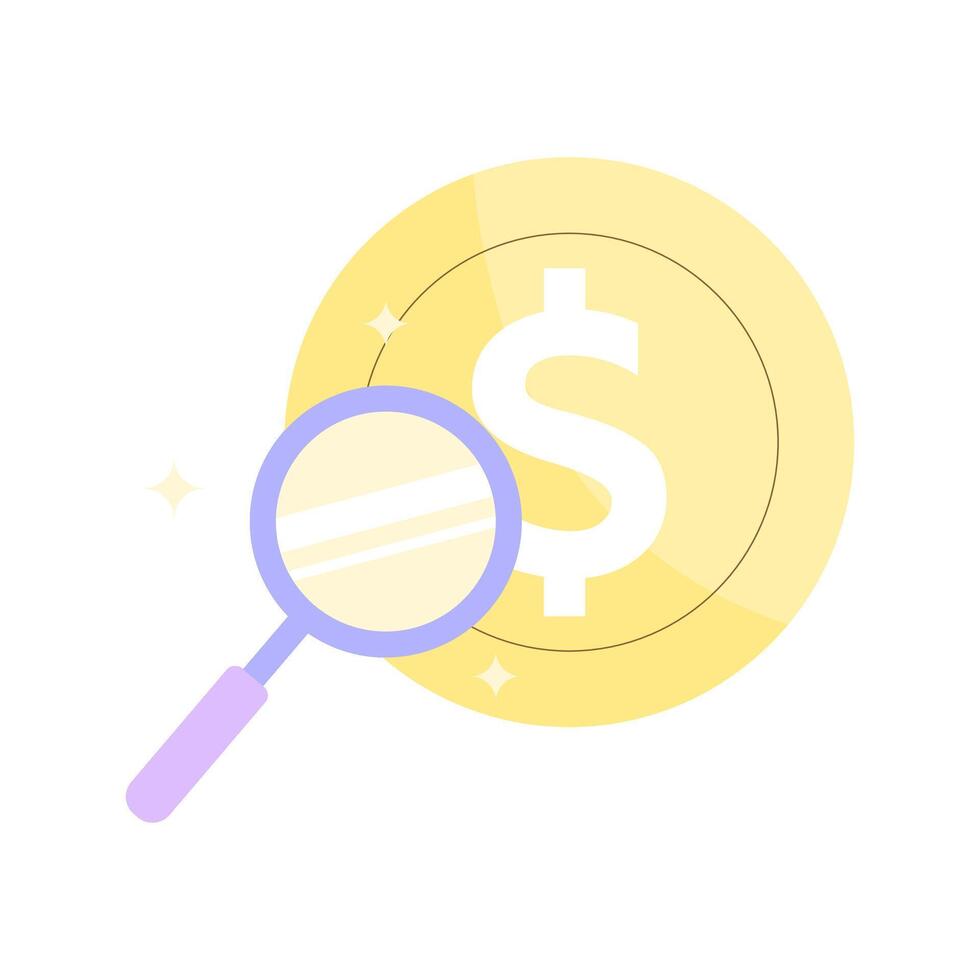 Financial Search and Analysis Concept vector