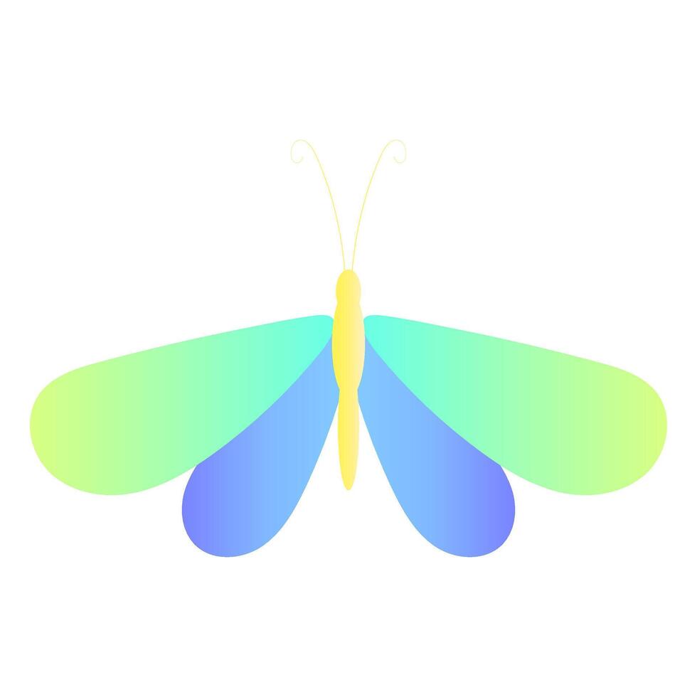 Vibrant Gradient Butterfly with Blue and Green Wings vector