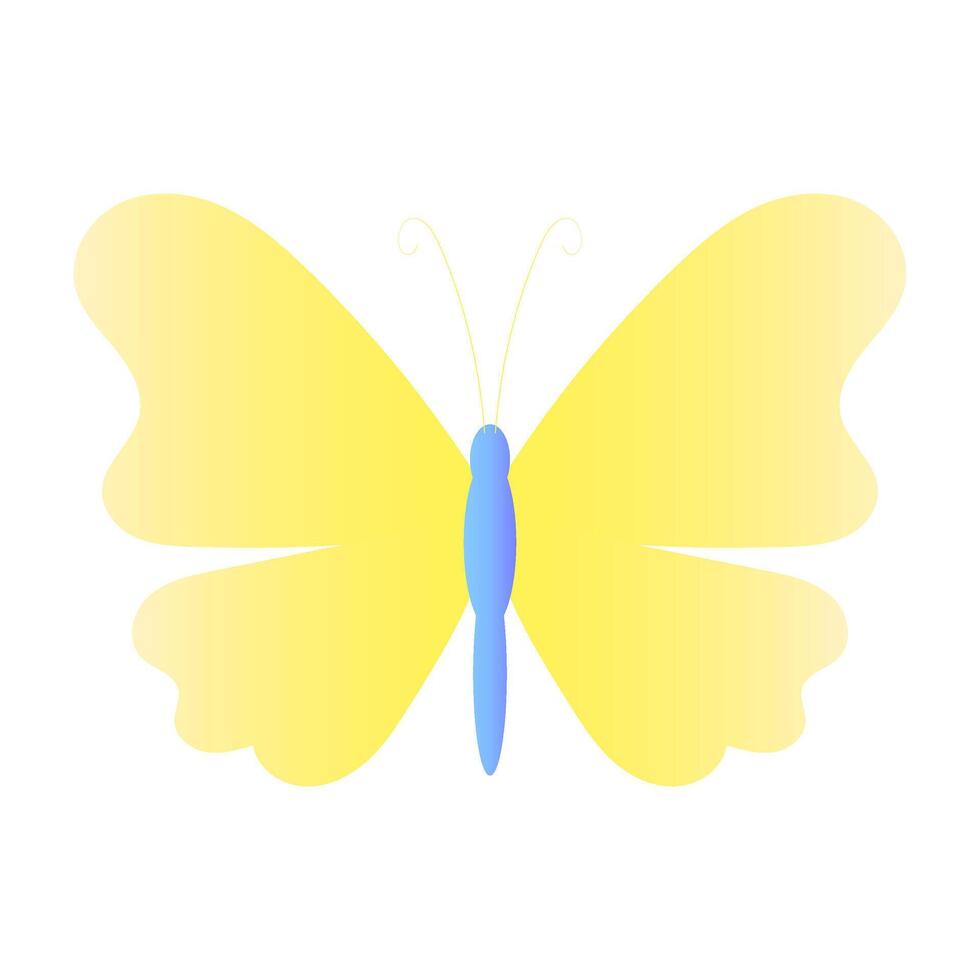 Stylized Yellow and Blue Gradient Butterfly Illustration vector