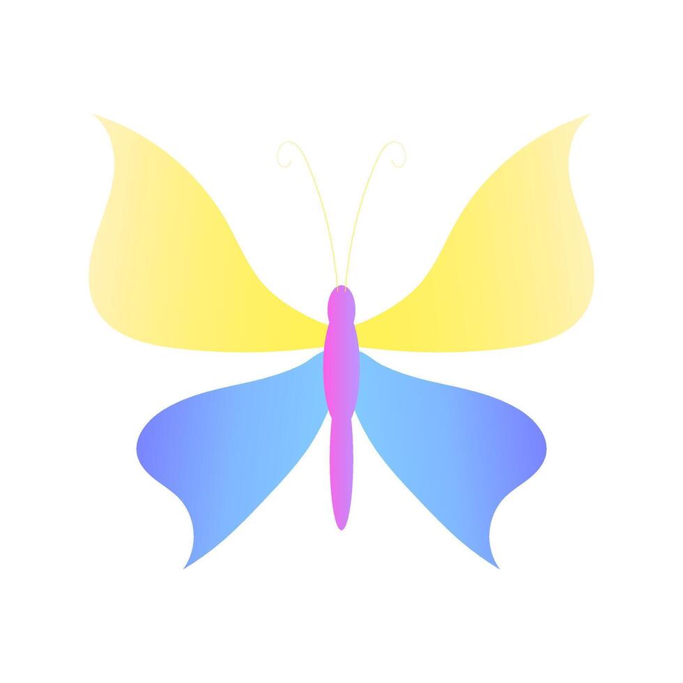 Colorful Gradient Abstract Butterfly Illustration Design Element vector