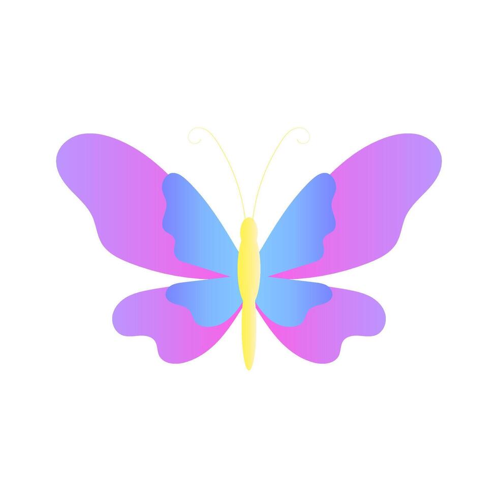 Colorful Stylized Butterfly Illustration on White vector