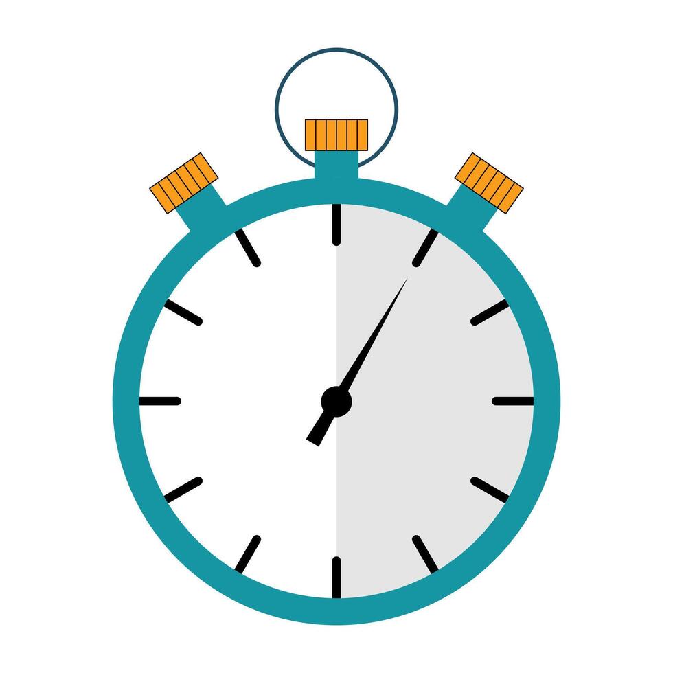 Stopwatch Icon with Half Shaded Face Illustration. A clean and modern illustration of a classic stopwatch. vector