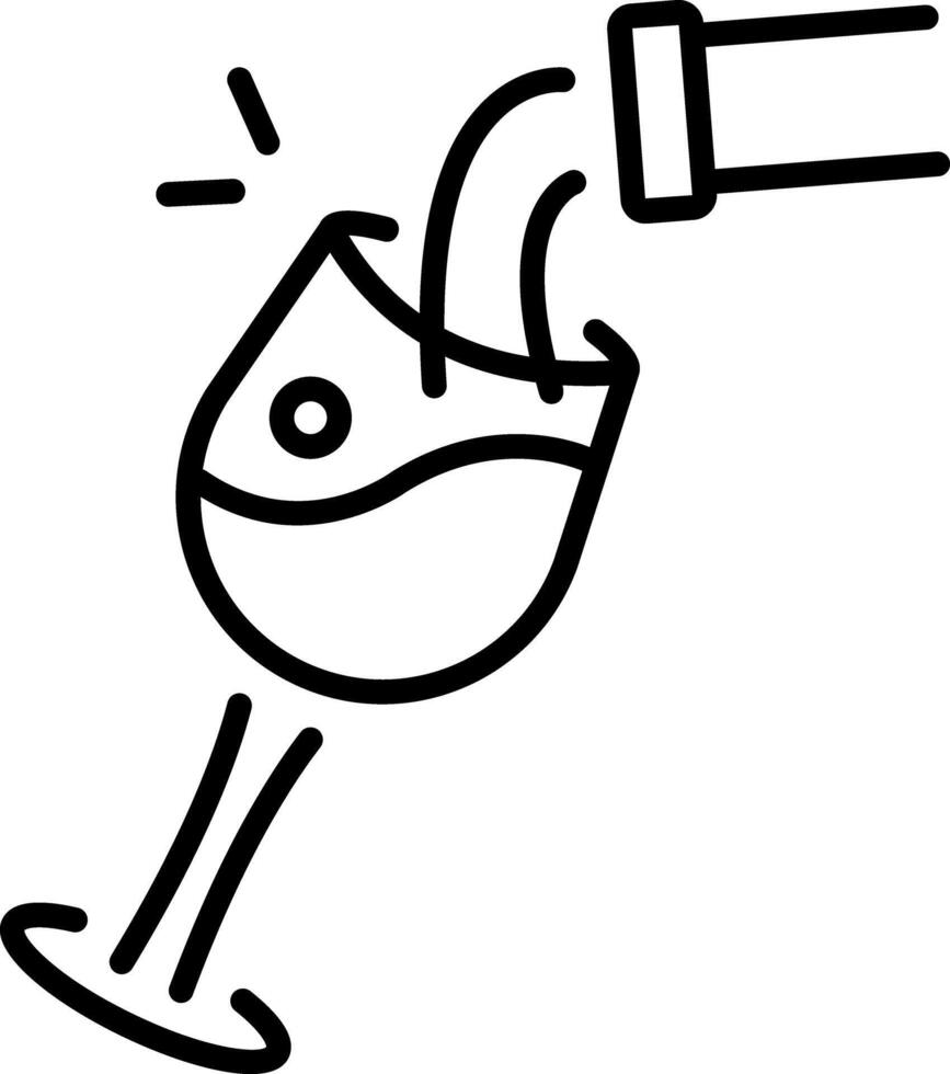 A linear style icon representing wine vector