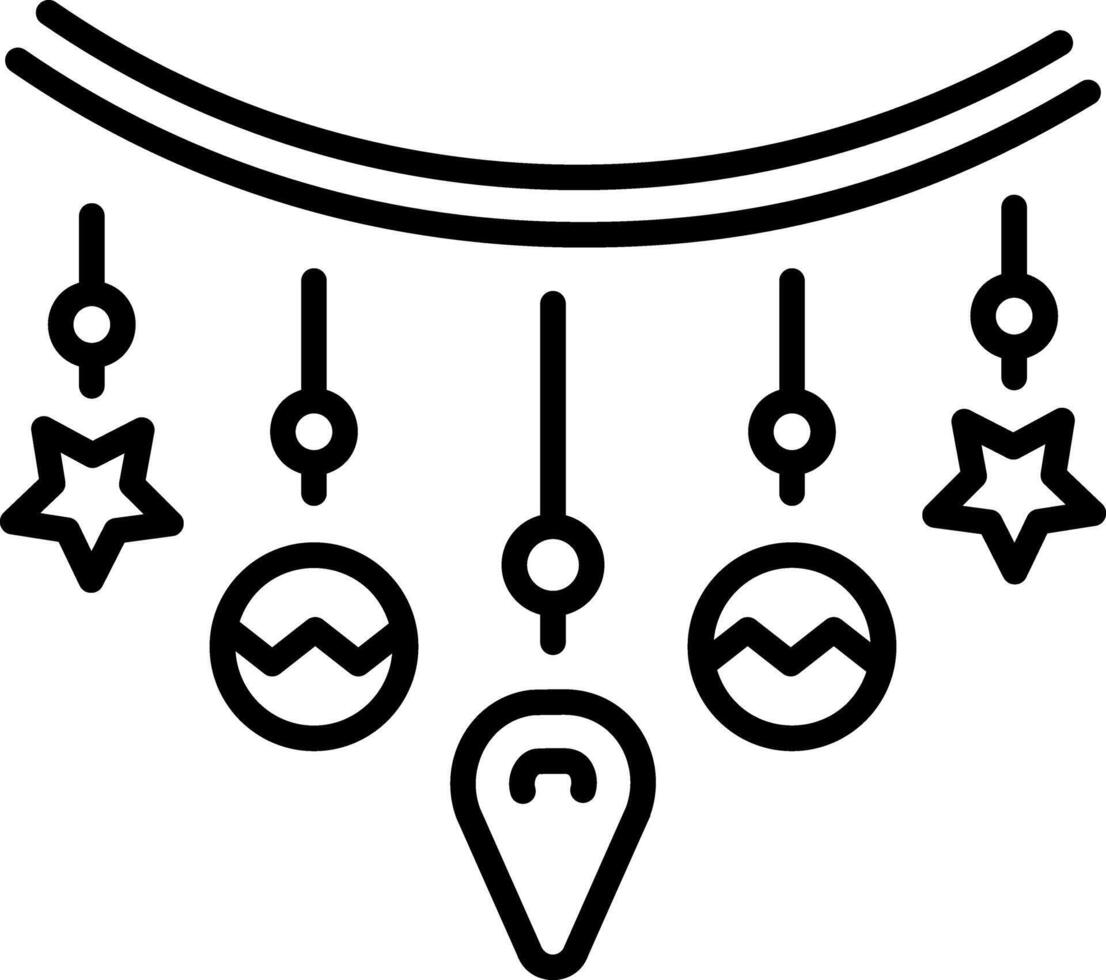A line style icon showing garland vector