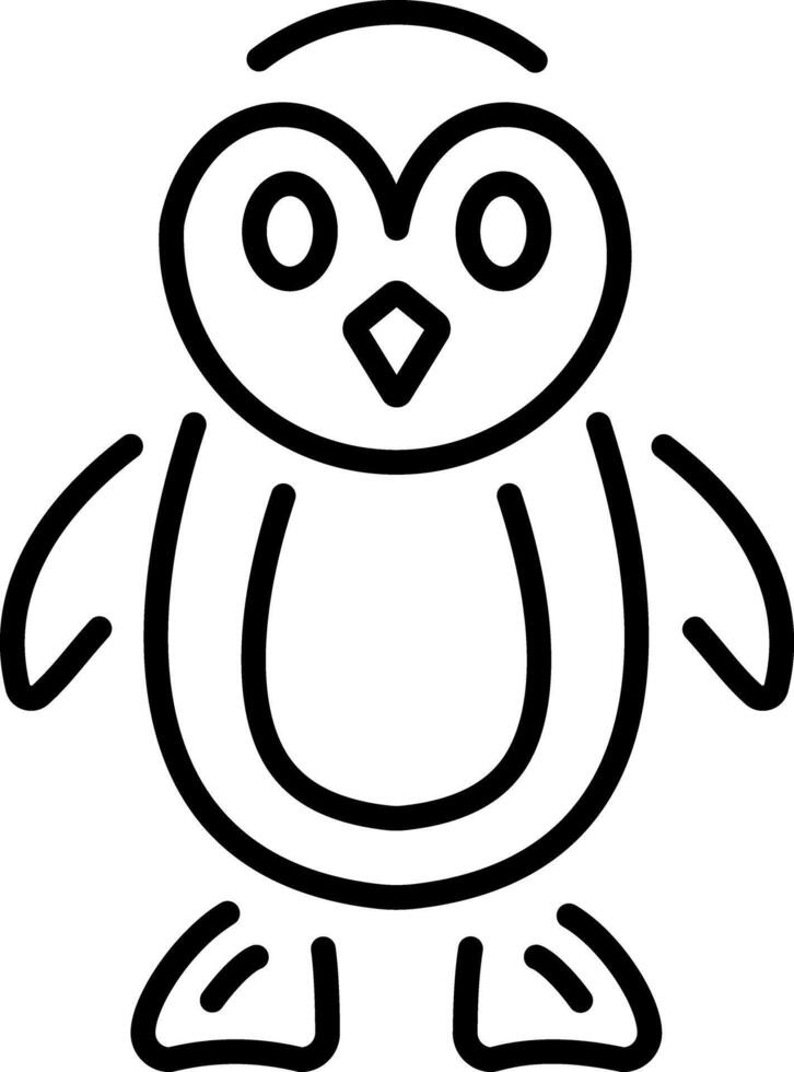An outline style icon depicting christmas penguin vector