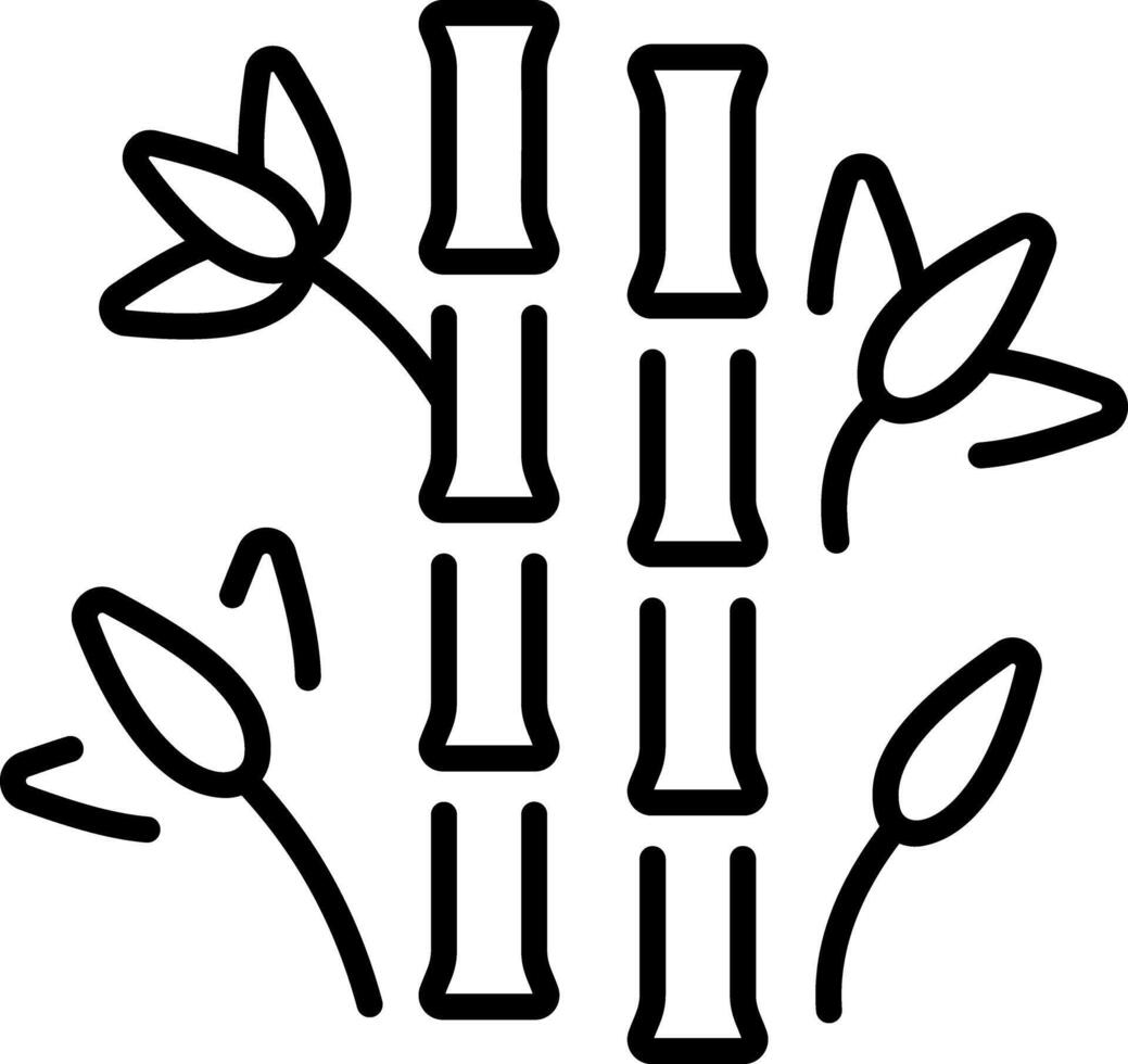 A linear style icon representing bamboo vector